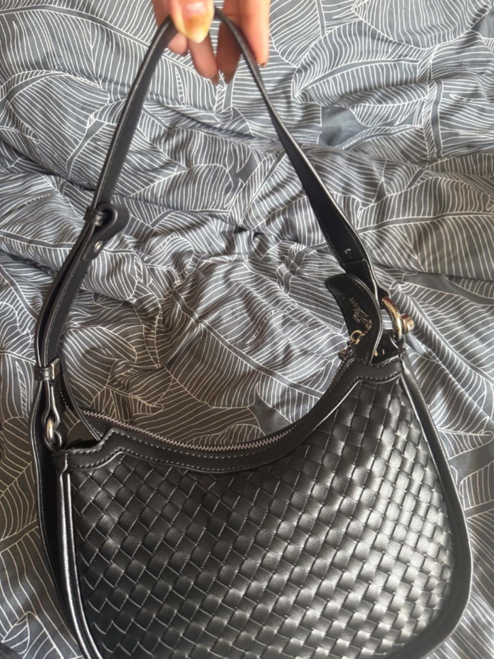 Black Vegan Leather, Designer Inspired Adjustable Bag - Picture 3 of 9